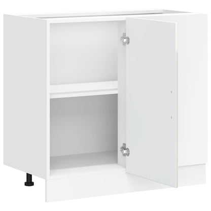 Kitchen Base Cabinet "Kalmar" High Gloss White Engineered Wood