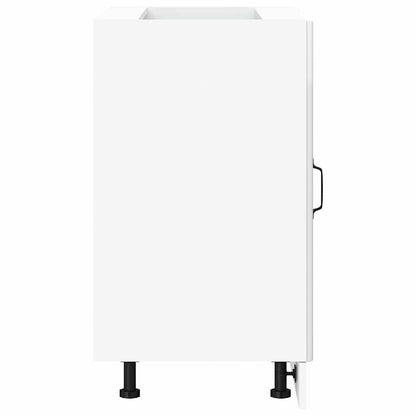 Kitchen Base Cabinet "Kalmar" High Gloss White Engineered Wood