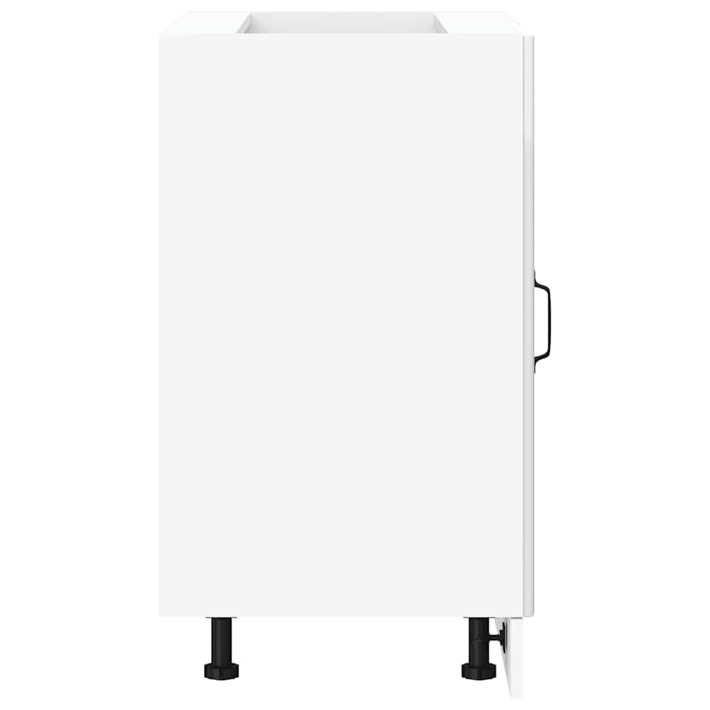 Kitchen Base Cabinet "Kalmar" High Gloss White Engineered Wood