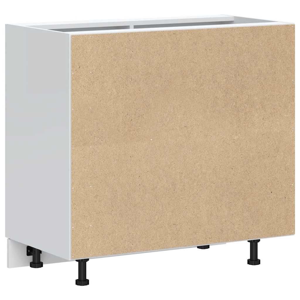 Kitchen Base Cabinet "Kalmar" High Gloss White Engineered Wood