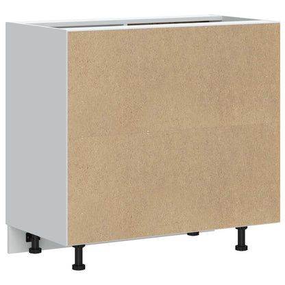 Kitchen Base Cabinet "Kalmar" High Gloss White Engineered Wood