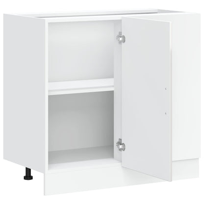 Kitchen Base Cabinet "Kalmar" High Gloss White Engineered Wood