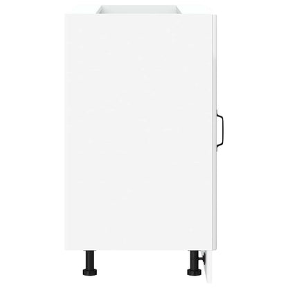 Kitchen Base Cabinet "Kalmar" High Gloss White Engineered Wood