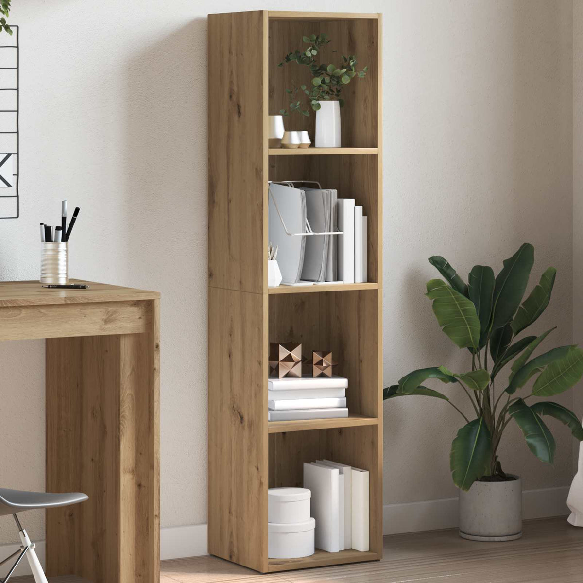 Book Cabinet Artisan Oak 36x30x143 cm Engineered Wood