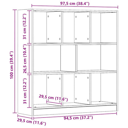 Book Cabinet Artisan Oak 97.5x29.5x100 cm Engineered Wood