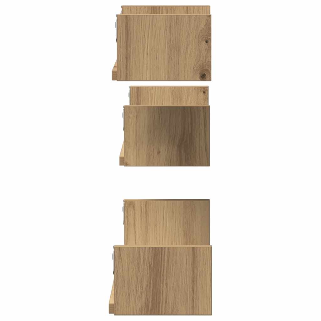 Wall Shelves 3 pcs Artisan Oak Engineered Wood