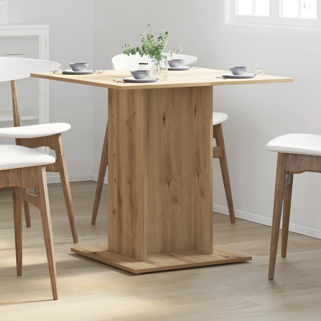 Dining Table Artisan Oak 80x80x75 cm Engineered Wood