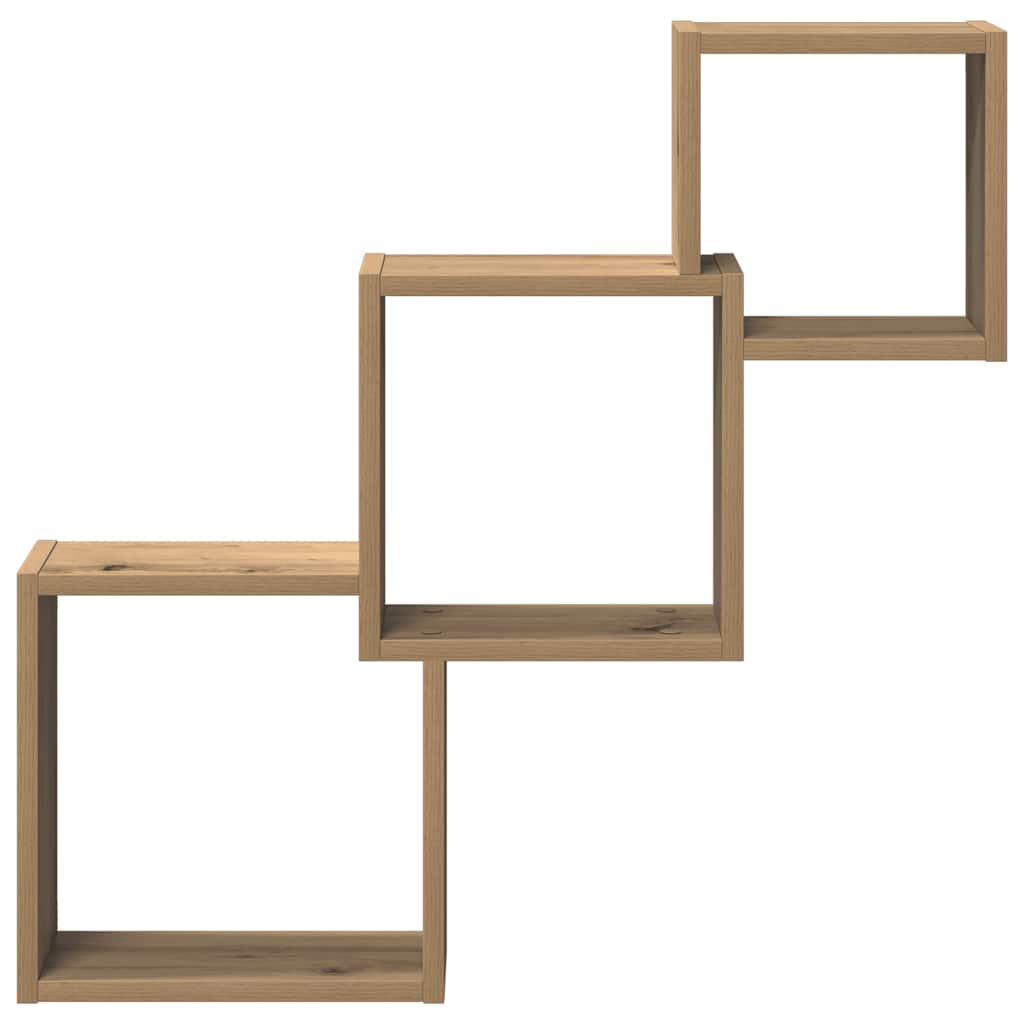 Wall Cube Shelves Artisan Oak 68x15x68 cm Engineered Wood