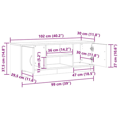 TV Cabinet Old Wood 102x30x37,5 cm Engineered Wood