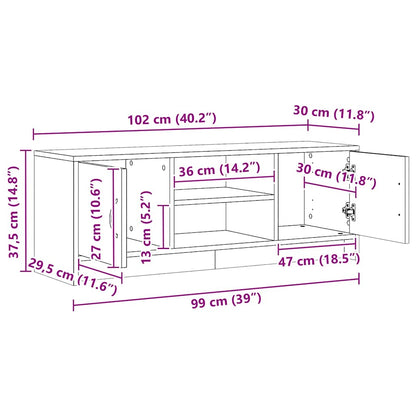 TV Cabinet Artisan Oak 102x30x37,5 cm Engineered Wood
