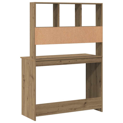 Desk with Shelves Artisan Oak 102x45x148 cm Engineered Wood