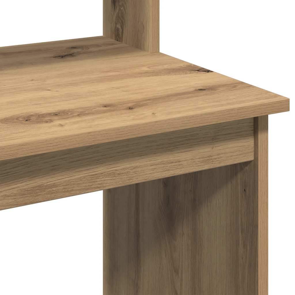Desk with Shelves Artisan Oak 102x45x148 cm Engineered Wood