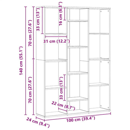 Room Divider/Book Cabinet Artisan Oak 100x24x140 cm Engineered Wood