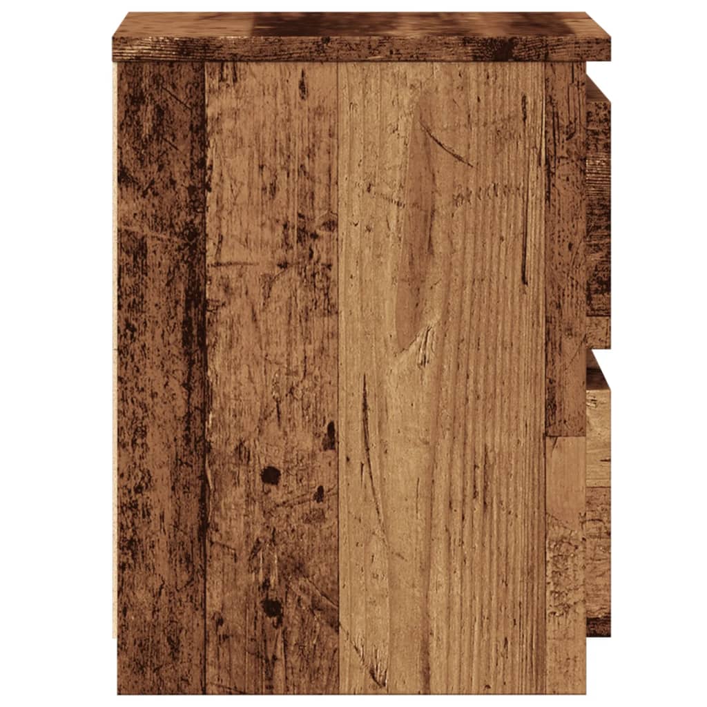 Bedside Cabinets 2 pcs Old Wood 30x30x40 cm Engineered Wood