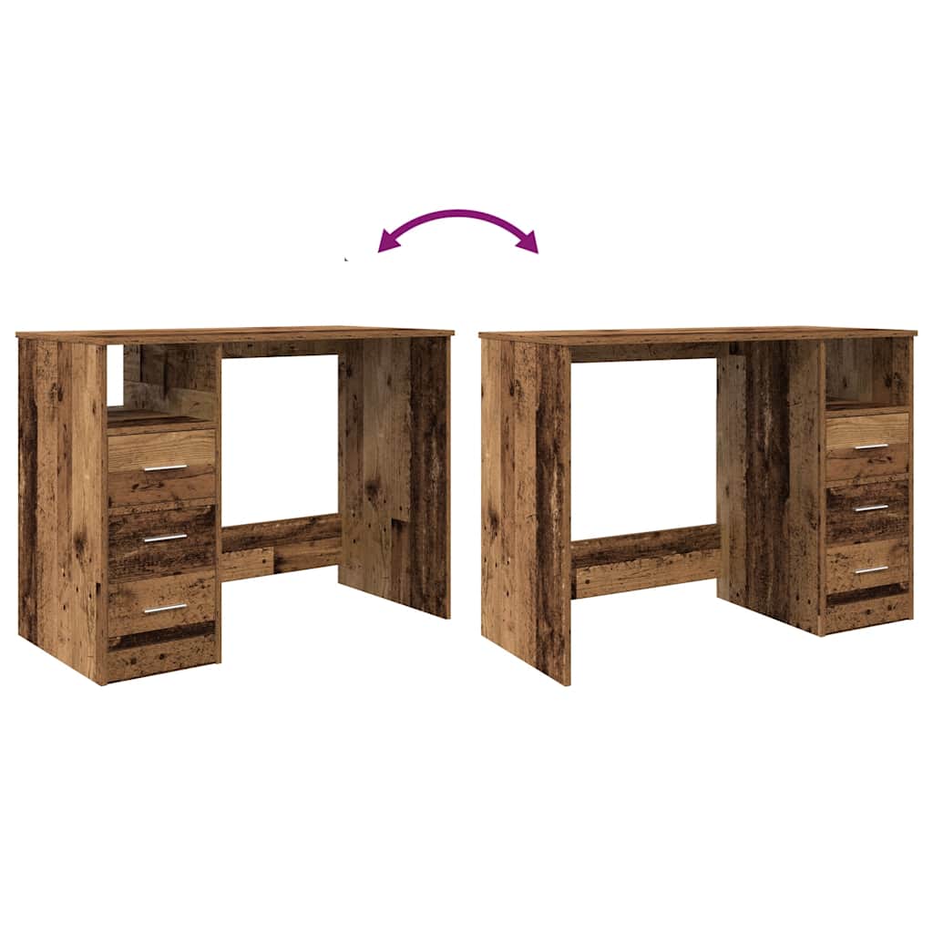 Desk Old Wood 102x50x76 cm Engineered Wood