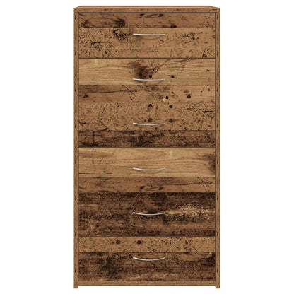 Sideboard with 6 Drawers Old Wood 50x34x96 cm Engineered Wood