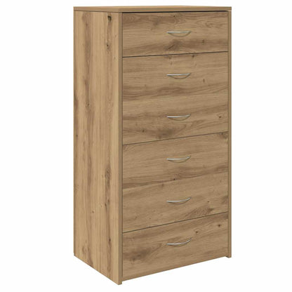 Sideboard with 6 Drawers Artisan Oak 50x34x96 cm Engineered Wood