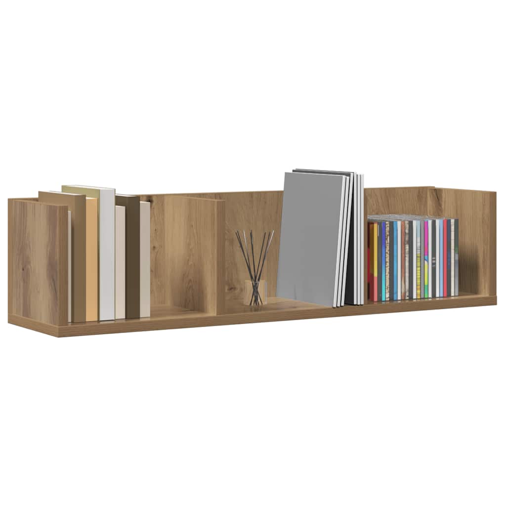 CD Wall Shelf Artisan Oak 75x18x18 cm Engineered Wood