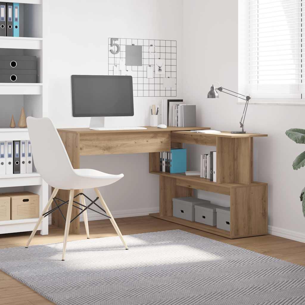 Corner Desk Artisan Oak 200.5x50x76 cm Engineered Wood