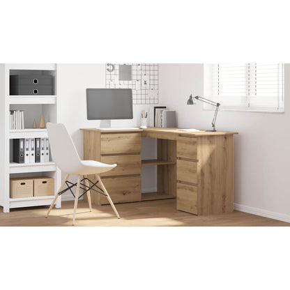 Corner Desk Artisan Oak 145x100x76 cm Engineered Wood