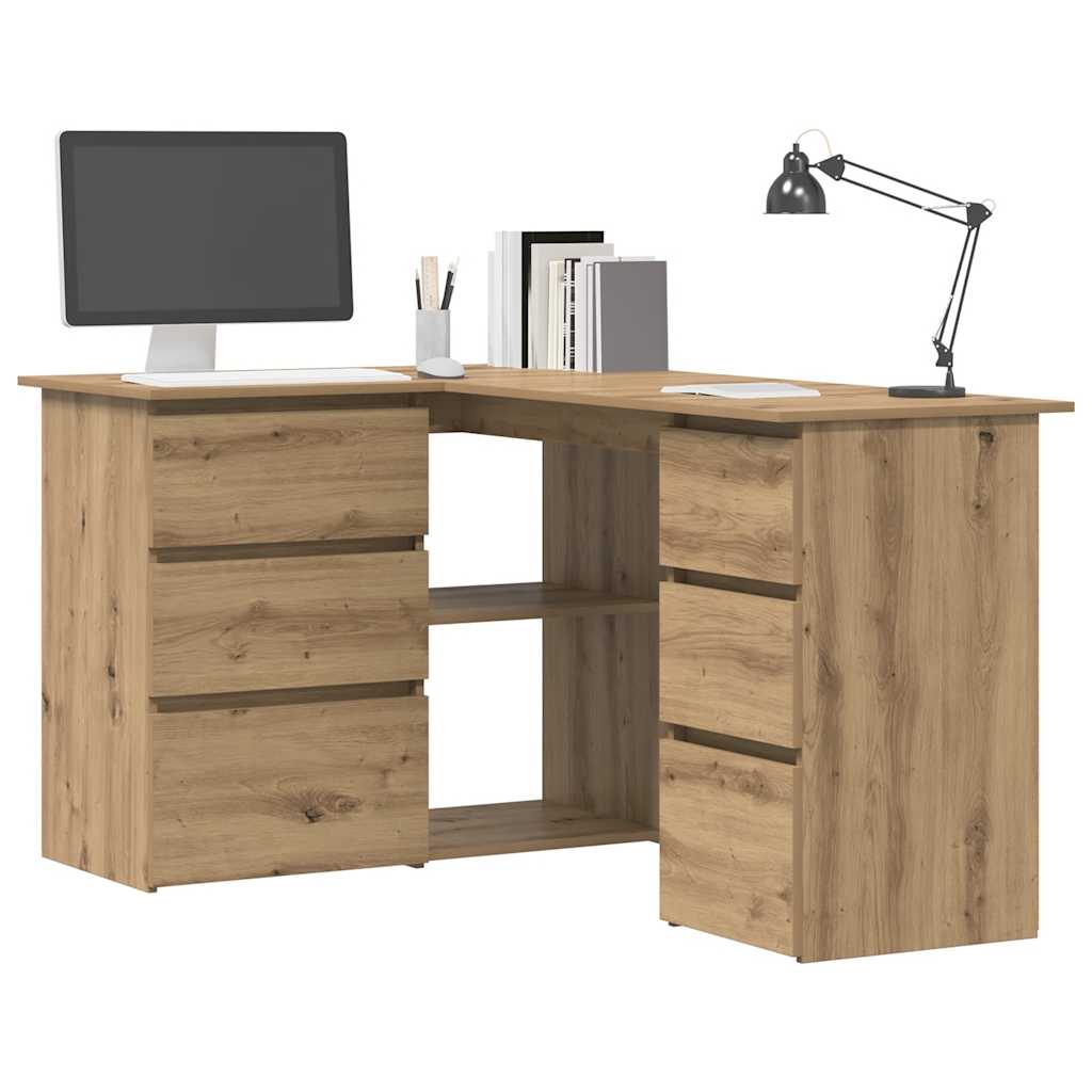 Corner Desk Artisan Oak 145x100x76 cm Engineered Wood