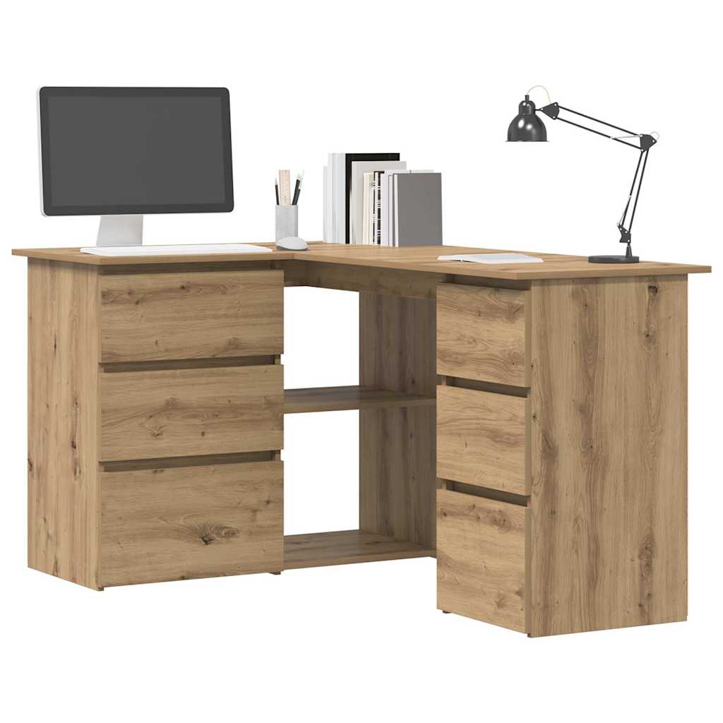 Corner Desk Artisan Oak 145x100x76 cm Engineered Wood