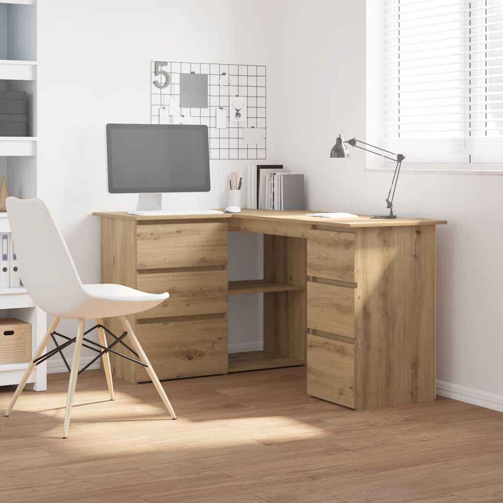 Corner Desk Artisan Oak 145x100x76 cm Engineered Wood