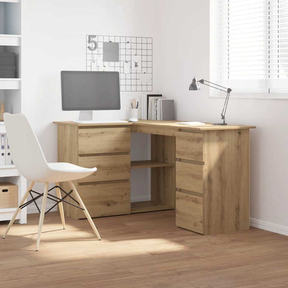 Corner Desk Artisan Oak 145x100x76 cm Engineered Wood