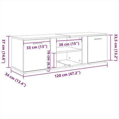 TV Cabinet Artisan Oak 120x34x37 cm Engineered Wood
