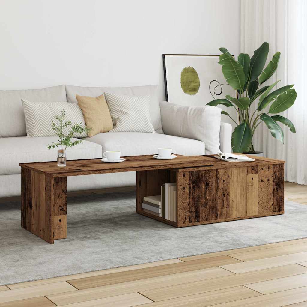 Coffee Table Old Wood 150x50x35 cm Engineered Wood