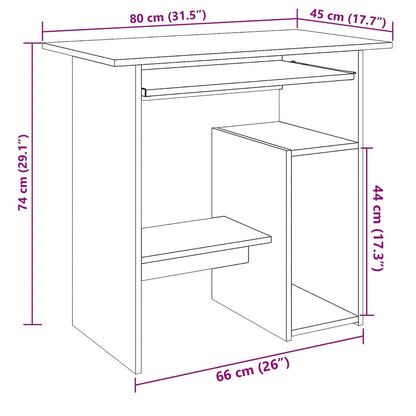 Desk Artisan Oak 80x45x74 cm Engineered Wood