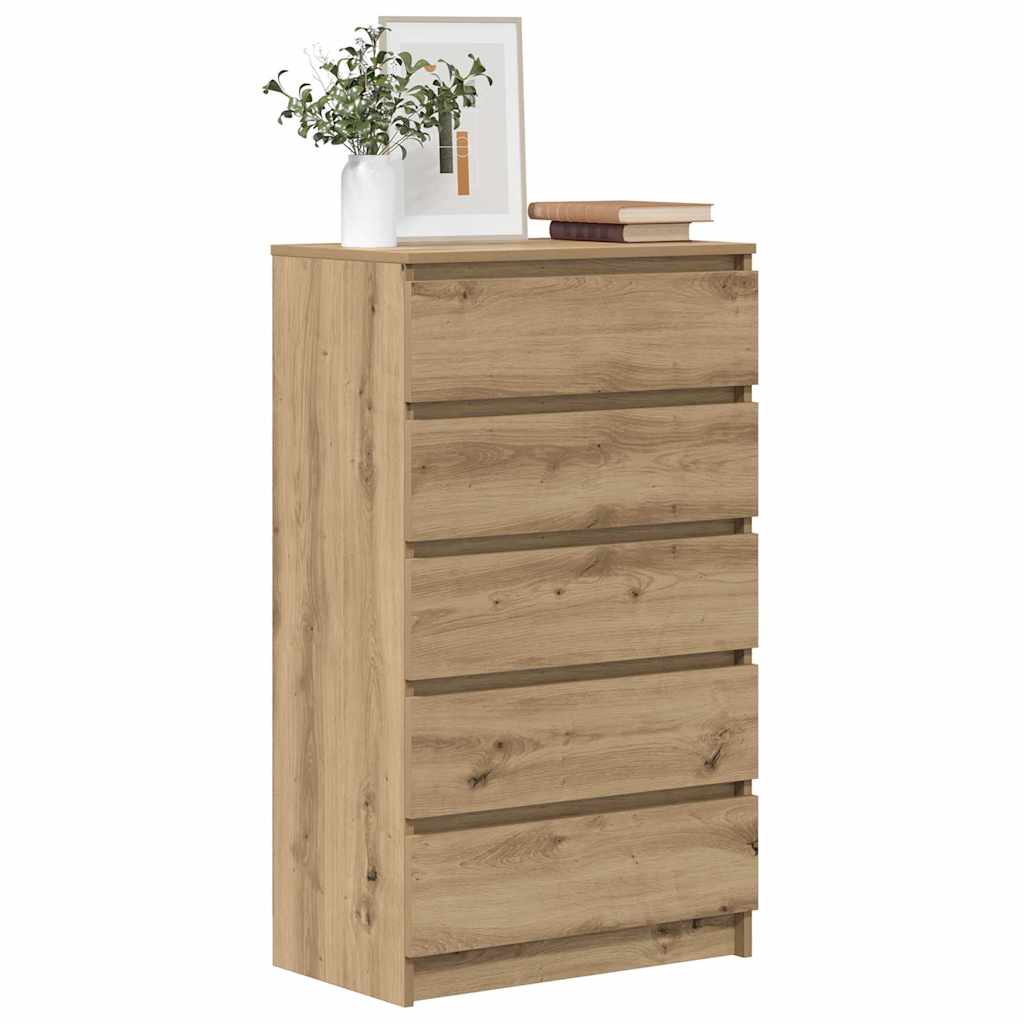 Drawer Cabinet Artisan Oak 60x36x103 cm Engineered Wood