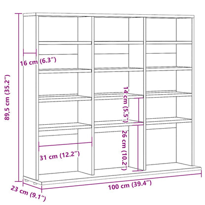 CD Cabinet Old Wood 100x23x89.5 cm Engineered Wood