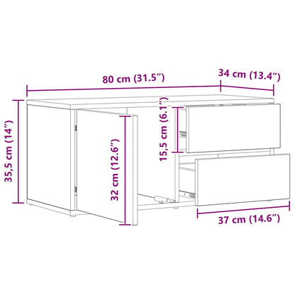 TV Cabinet Artisan Oak 80x34x35.5 cm Engineered Wood