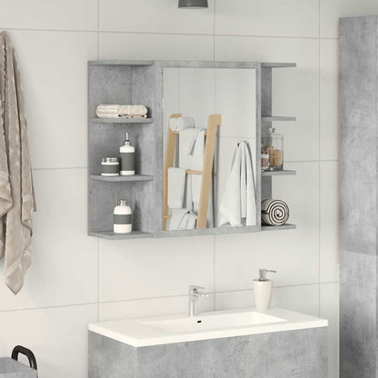Bathroom Mirror Cabinet Concrete Grey 80x20.5x64 cm