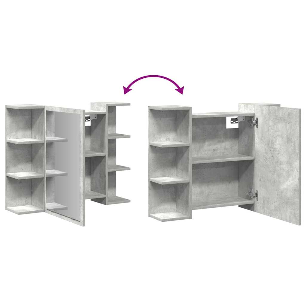 Bathroom Mirror Cabinet Concrete Grey 80x20.5x64 cm Engineered Wood