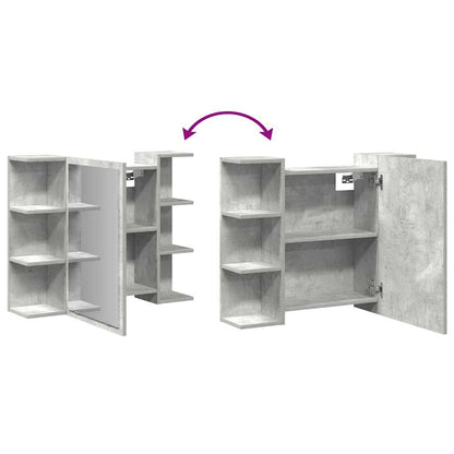 Bathroom Mirror Cabinet Concrete Grey 80x20.5x64 cm