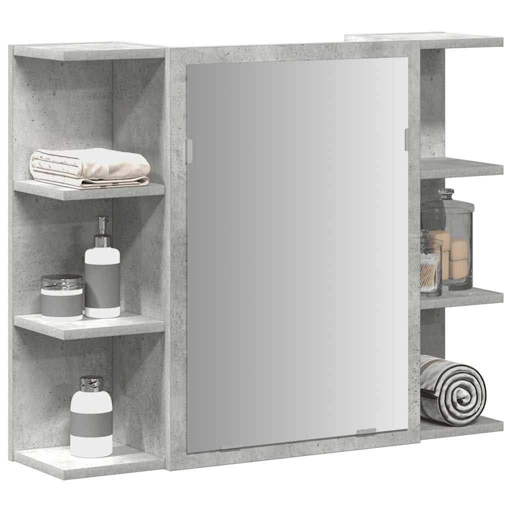 Bathroom Mirror Cabinet Concrete Grey 80x20.5x64 cm