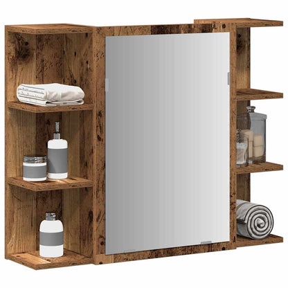 Bathroom Mirror Cabinet Old Wood 80x20,5x64 cm Engineered Wood