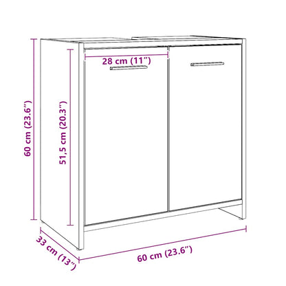 Bathroom Sink Cabinet Artisan Oak 60x33x60 cm Engineered Wood