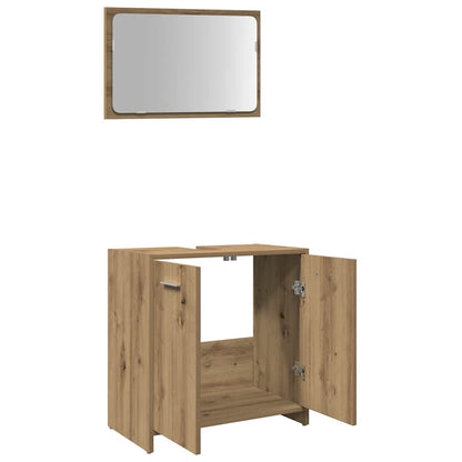 Bathroom Cabinet with Mirror Artisan Oak Engineered Wood