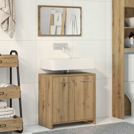 Bathroom Cabinet with Mirror Artisan Oak Engineered Wood