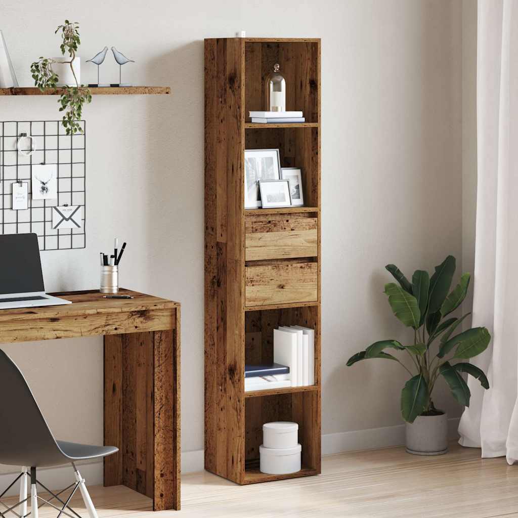 Book Cabinet Old Wood 36x30x171 cm Engineered Wood