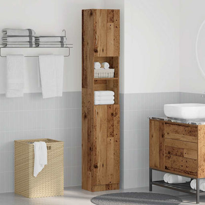 Bathroom Cabinet Old Wood 32x25,5x190 cm Engineered Wood
