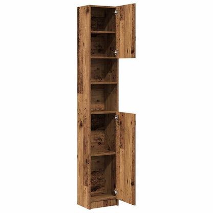 Bathroom Cabinet Old Wood 32x25,5x190 cm Engineered Wood