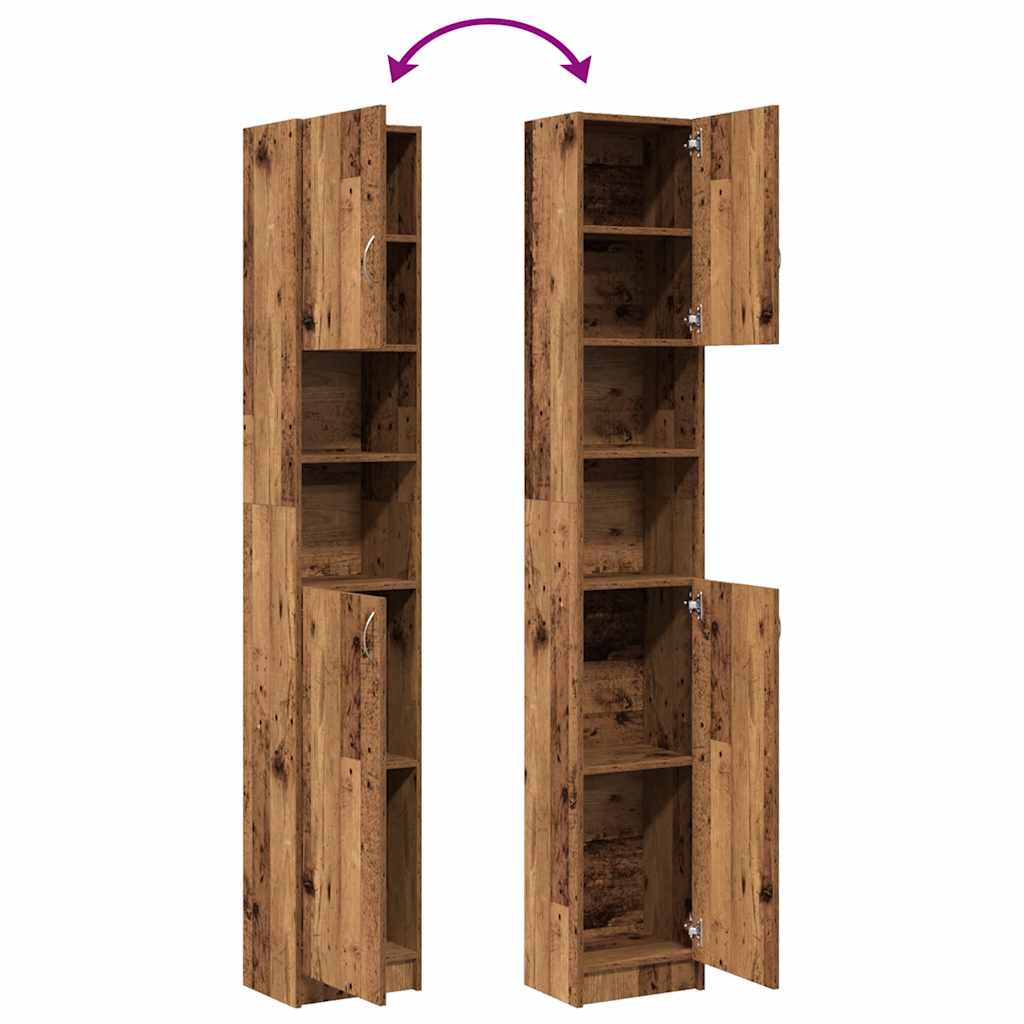 Bathroom Cabinet Old Wood 32x25,5x190 cm Engineered Wood