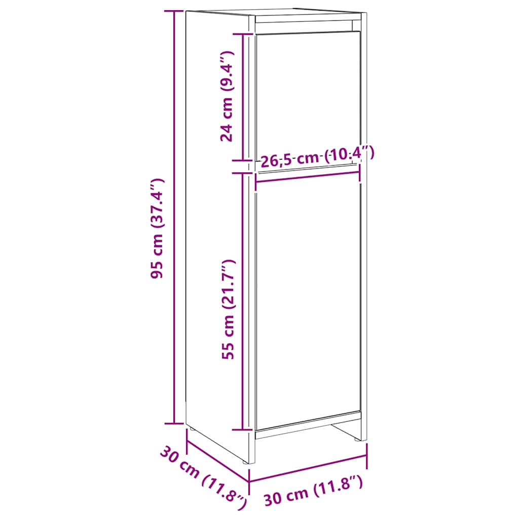 Bathroom Cabinet Artisan Oak 30x30x95 cm Engineered Wood