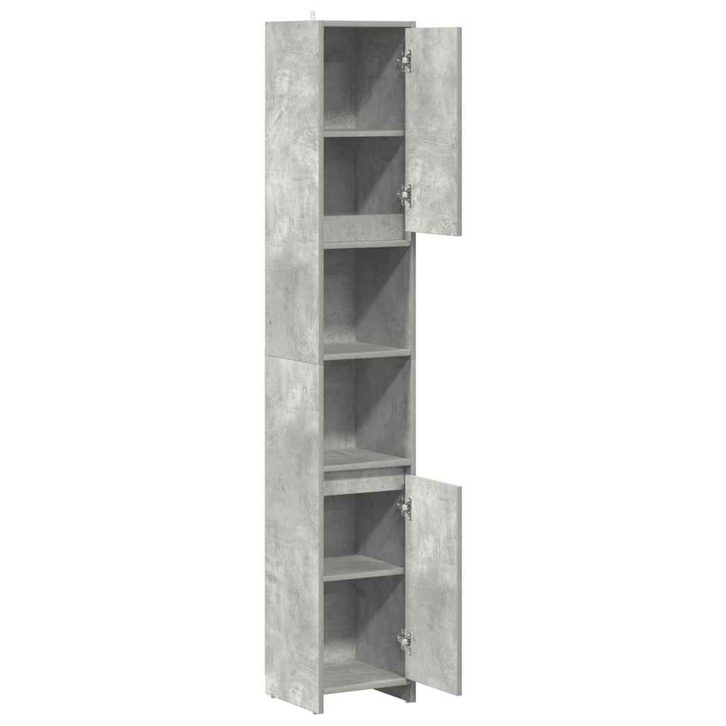 Bathroom Cabinet Concrete Grey 30x30x183,5 cm Engineered Wood