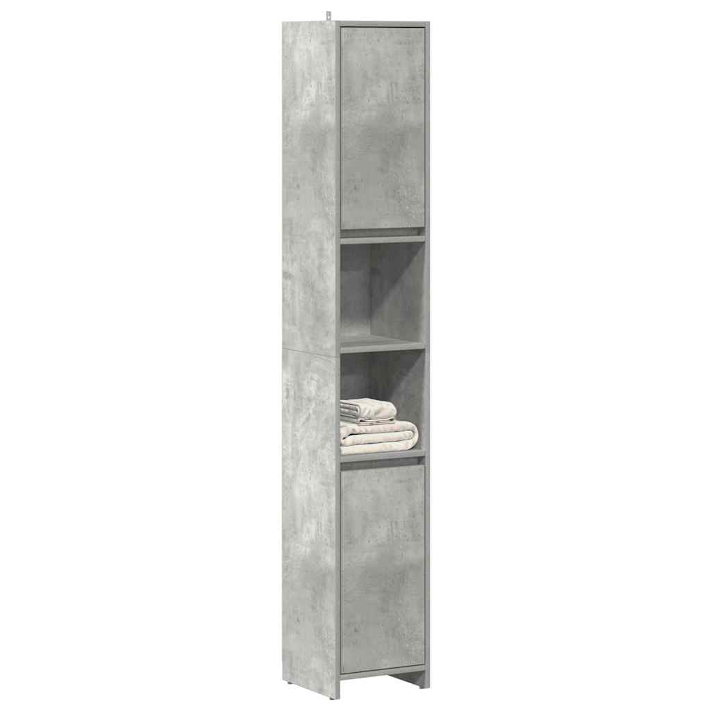 Bathroom Cabinet Concrete Grey 30x30x183,5 cm Engineered Wood