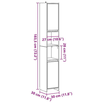 Bathroom Cabinet Old Wood 30x30x183,5 cm Engineered Wood